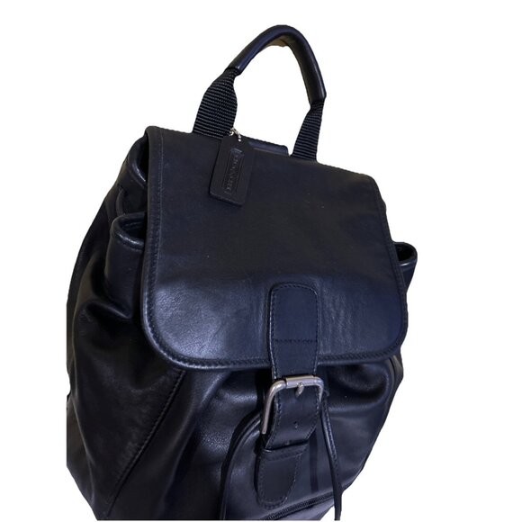 Y2K Coach 0529 Black Leather Extra Large Padded Straps 90s Backpack Vtg Rucksack - Picture 8 of 16